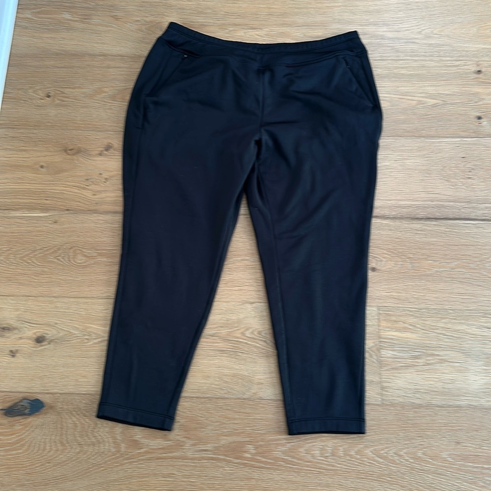 Talbots Athletic Pants Women 2Xp Black Stretch Knit, Zip Pocket